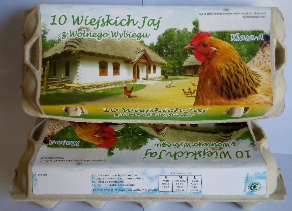 Zdjęcie produktu Opakowania na 10 wiejskich jaj z etykietą 100 sztuk